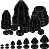Glarks 28 pz 7 Taglie Gomma Grommets, Nero Rotondo Doppio Lato e Torre A Forma di Trapano Grommet, Protezione Filo Firewall Grommet, Tappo Foro In Gomma, Chiuso Gomma Grommet per Filo, Protezione Cavo