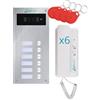 Sistemas Atis Pro Kit citofono audio 2 fili per 6 appartamenti - Citofono collettivo antivandalo con lettore RFID - Kit completo con alimentatore e cornetti - Installazione da incasso o a parete - Facile da installare