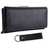 Chunkyrayan Portafoglio Donna Vera Pelle XXL Nero GB-7 Black 1