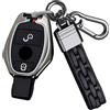 Ysbxitu Guscio chiave con portachiavi adatto per Mercedes-Benz A B C E R S G M V Classe CLA CLS GLA GLC GLE GLK GL GLS SL SLK SLC AMG W204 W176 W245 W246 Accessori auto 2 Tasti-A Nero