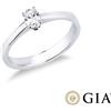 Gioielli di Valenza Anello con diamante taglio ovale 0.30ct GIA in oro bianco 18k