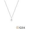 Gioielli di Valenza Collana con diamante taglio goccia 0.30ct GIA in oro bianco 18k