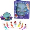 Mattel Disney Princess - Set Personaggi Ariel e le Sue Sorelle, con 7 bambole sirene mini, personaggi e accessori ispirati al film La Sirenetta Disney, Giocattolo per Bambini 3+ Anni, HLW96