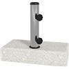 Outsunny Base per Ombrellone da Giardino 25kg per Pali da Ø32mm, Ø38mm e Ø48mm, in Granito e Acciaio Inox, 45x22.5x40 cm, Grigia|Aosom