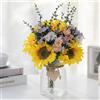 Nuptio Fiori Finti In Vaso per Tavola: Bouquet Girasoli Fiori Artificiali per Interno Casa Cucina Salotto - Moderno Finte Piante Centrotavola per Festa Decorazioni