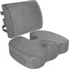 FORTEM Cuscino Sedia Ufficio, Supporto Lombare Auto, Ergonomico XL | Memory Foam, Fodera Traspirante e Lavabile, Base Antiscivolo, Cinghia Regolabile Per Gaming