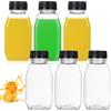 But Oswetf 6 piccole bottiglie di plastica da 250 ml con coperchio, riutilizzabili, vuote, trasparenti, per succhi di frutta, frullati, piccole bottiglie per acqua, latte, zenzero e bevande in viaggio