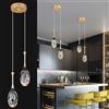 ZYBWL Modern Black Gold Lampada a sospensione 2 Fiamma LED Lampade da soffitto Mini Teardrop Crystal Lampada a sospensione per Cucina Isola Camera da letto Lampada a sospensione Altezza regolabile