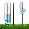 LUTER Pluviometro, 17 cm Pluviometro da Giardino di Grande capacità con Picchetto e Guarnizione, Facile da Leggere Rimovibile Rain Gauge Pluviometri per Cortile, Prato, Giardino, Recinzione (Bronzo)