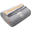 ACUSHLA Coperta in lana merino, morbida, calda, spessa, lavabile, per letto, divano, campeggio, viaggi, auto, per tutte le stagioni, 160 x 129,5 cm, colore: grigio