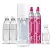 SodaStream Gasatore d'acqua Terra bianco include 2 cilindri di Co2 per realizzare fino a 60 Litri di acqua frizzante, inclusa due bottiglie da 1 L e una bottiglia da 0,5L lavabili in lavastoviglie