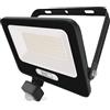 EMOS - Faretto LED in alluminio GLARO da 50 W con sensore - IP54 impermeabile per ambienti umidi ed esterni - super luminoso 5.000 lm, bianco neutro 4.000 K, durata 20.000 h - Cavo di collegamento in