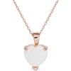 Bling Jewelry Collana Con Pendente A Forma Di Cuore In Opale Creato Da 5 Carati Montatura Bianca Per Donne Placcata In Oro Rosa Argento Sterling .925 Pietra Portafortuna Di Ottobre Opulenza Delicata Romantica