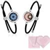 TOTWOO Bracciali per Coppie con Collegamento Bluetooth Uno a Uno tramite App, Luci e Vibrazione al Tocco - Regalo Romantico per Relazioni a Distanza, in Acciaio Inossidabile 316