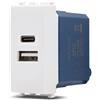 MAPAM DOPPIA PRESA CARICABATTERIA USB A E C 5V 2,4A SEIRE SUN VIMAR ARKE' BIANCA SUN-MAPSUN-F933BI