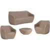 SLIDE set REBORN divano + 2 poltrone + tavolino H 30 cm ALMOND BEIGE - SE RBS070 BP+2 x SE RBC070 BP + SE RBT030 BP