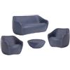 SLIDE set REBORN divano + 2 poltrone + tavolino H 30 cm DEEP BLUE - SE RBS070 BL+2 x SE RBC070 BL + SE RBT030 BL