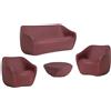 SLIDE set REBORN divano + 2 poltrone + tavolino H 30 cm HIBISCUS RED - SE RBS070 BD+2 x SE RBC070 BD + SE RBT030 BD