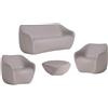 SLIDE set REBORN divano + 2 poltrone + tavolino H 30 cm MIST WHITE - SE RBS070 BT+2 x SE RBC070 BT + SE RBT030 BT