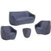 SLIDE set REBORN divano + 2 poltrone + tavolino H 45 cm DEEP BLUE - SE RBS070 BL+2 x SE RBC070 BL + SE RBT045 BL