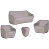 SLIDE set REBORN divano + 2 poltrone + tavolino H 45 cm MIST WHITE - SE RBS070 BT+2 x SE RBC070 BT + SE RBT045 BT