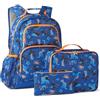 Amazon Essentials, Set Zaino Scolastico per Bambini con Borsa per il Pranzo e Astuccio - Zaino Resistente agli Strappi con Più Tasche - Kit per la Scuola - Blu Navy - Set di 3 Pezzi