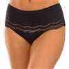 Playtex Slip Midi Secret Comfort Effetto Pancia Piatta Donna x1, Nero, 2/S