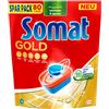 Somat Pastiglie in oro per lavastoviglie (105 schede), pastiglie per lavastoviglie per piatti luminosi e puliti anche a basse temperature, extra forza contro il bruciato, imballaggio compatto per una