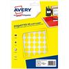 AVERY - Custodia da 960 pastiglie gialle autoadesive, diametro 15 mm