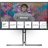 AOC Graphic Monitor U27U3CV 27 pollici, 3840x2160, FHD, 60Hz, Nano IPS Panel, 4ms GtG, USB Hub Speakers, Height Adjustment, (HDMI2x 2.0 DP 1x 1.4) Adaptive Sync, VESA HDR400 (certified), Nero/Argento