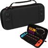 TECHGEAR Switch OLED Custodia Sottile, Custodia Protettiva Dura Portatile al Viaggio [Designo sottile] [Slot per 10 schede di gioco] [Cinturino da polso] Progettato per Nintendo Switch OLED [Nero]
