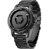 EUTOUR Orologio Magnetico da Uomo Cuscinetto a Sfera Moda Semplice Nessun Vetro Quarzo Orologi da Polso da Uomo 42mm Cinturino in Acciaio Inossidabile Nero