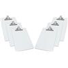 Acrimet Portablocco Bianco Formato Lettere A4 (33cm x 23cm) Clip Fermacarte Premium in metallo (Pannello Rigido MDF) (Clip Argento) (6 Pezzi)