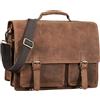 STILORD Clifford Ventiquattrore Uomo Pelle Vintage Porta PC 14 Pollici Borsa Lavoro Porta Documenti Cartella con Fascia Trolley Colore:polo - marrone