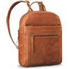 ROYALZ città zaino signore piccola pelle daypack 'Delaware' moderno vintage zaino Donne vera pelle adatto per DIN A5 documenti 10 pollici tablet, Colore:Texas marrone