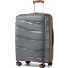 KONO Valigia Grande da 75cm Trolley Rigida Leggero Polipropilene Valigie con TSA Lucchetto e 4 Ruote (Grigio)