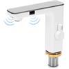 Gugxiom Rubinetto per Bagno Senza Contatto, Rubinetto Automatico con Sensore, Display Digitale, Miscelatore Acqua Calda e Fredda, Cartuccia in Ceramica, Rubinetto per Bagni, Cucine, Gabinetti (Bianco)