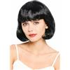 WIG ME UP - 90778-ZA103 Parrucca donna Halloween carnevale nera caschetto corto punte curve frangia