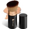 DUcare Pennello per Fondotinta, Pennello Retrattile con Coperchio, Pennello Kabuki, Pennello per Bronzer, Pennello da Viaggio Ideale per fondotinta liquidi (nero2)