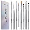 Aokitec 8 Pezzi Pennelli per Unghie,Aokitec pennello per Acrigel Estensione Unghie Costruttore Gel Pennello Penna Punteggiatura Linea Trazione Unghie Salone Casa Manicure DIY Donne