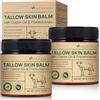 ZUZOKKAHA Balsamo di Sego di Bue (Tallow Balm) e Olio di Ricino - Crema Viso e Corpo 100% Naturale - Idratante Nutriente con Incenso e Cera d'Api - Cura della Pelle Secca e Sensibile - Anti-Età e Lenitivo