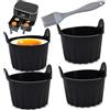YGCHEN Stampo per Muffin in Silicone per Airfryer, Set da 4 Teglia per Muffin Riutilizzabile + Pennelli da Cucina in Silicone, Adatto al Forno e Lavastoviglie - Perfetto per Cupcake e Dolcetti