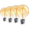 Yexati Lampadina Filamento LED E27 G80, 4W Equivalenti a 40W, 450Lm, Luce Bianca Calda 2700K, Consumo Basso, Risparmio Energetico, Stile Vintage, Non Dimmerabile, Pacco da 4