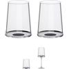 Trebonn SplitGlass Bicchieri Modulari Magnetici (Set 2) - Da Bicchiere a Calice in 1 Click - Salvaspazio, Lavabili in Lavastoviglie