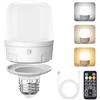 Qoolife Lampadina USB-C con telecomando, lampadine ricaricabili E27 LED con batteria