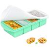 Webake Vassoio In Silicone Con Coperchio Per Zuppa E Cubetti Grandi (2 Pezzi) - Porzioni Da 1/2 Tazza