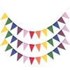 ELNX Ghirlanda ELNX di iuta, 12 m, 36 bandierine triangolari colorate impermeabili in lino per feste, matrimoni, compleanni, baby shower, Natale e decorazioni per esterni
