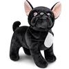 lilizzhoumax Carlino Cagnolino di Peluche 27cm/11.8", simulazione Carlino Peluche, simpatico giocattolo morbido Cane Peluche Bambole Animali Selvatici Regalo per Bambini nero