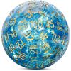 DNDND Dadi in resina D100 blu chiaro con 100 lati con carta stagnola all'interno con sacchetto di organza traslucido per dungeon e draghi