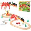 LZDMY Set di Treni in Legno per Bambini, 38 Pezzi di Ferrovia Elettrica Compatibile con i Binari Brio, Treno Giocattolo in Legno per 3 4 5 6 Anni Regalo di Treno Giocattolo per Ragazzi e Ragazze
